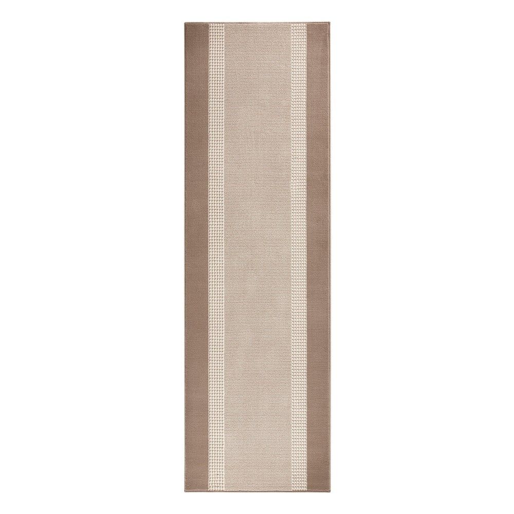 Hnedo-béžový behúň Hanse Home Basic, 80 x 350 cm