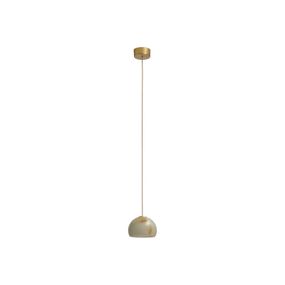 Carpyen LED závesné svietidlo Neil alabaster zlatá Ø 15 cm, Obývacia izba / jedáleň, alabaster, kov, 7W, K: 10cm
