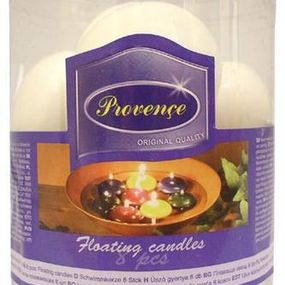 Provence Neparfumovaná plávajúca sviečka PROVENCE 8ks biela
