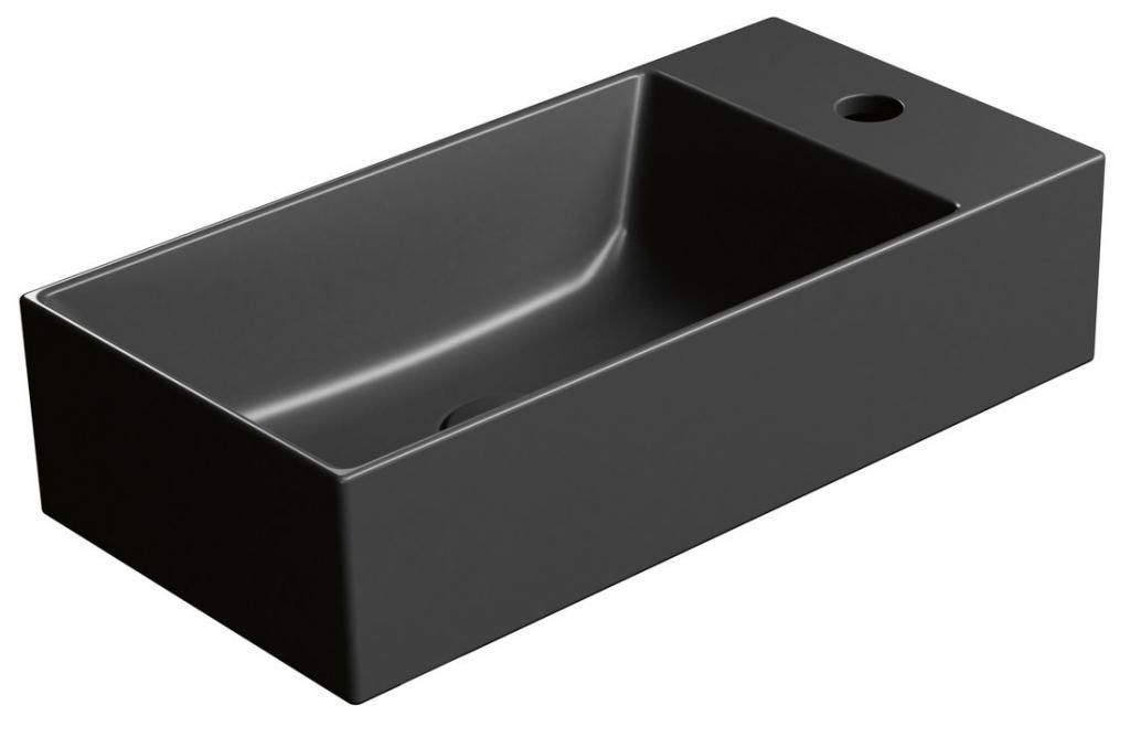 GSI - KUBE X keramické umývadlo 50x25 cm, pravé/ľavé, čierna matná 9486126