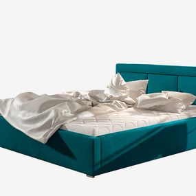 Čalúnená manželská posteľ s roštom Branco UP 140 - tyrkysová