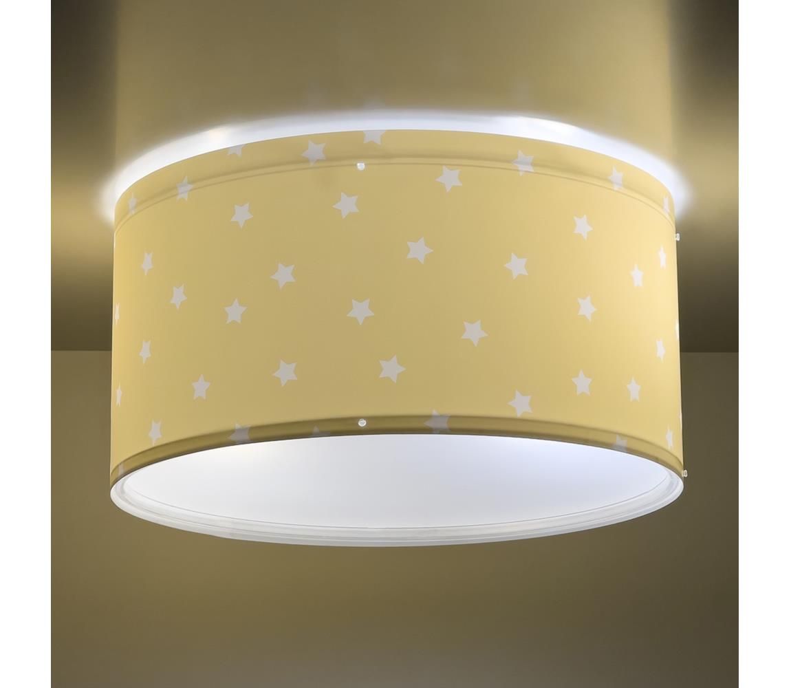 Dalber 82216A - Detské stropné svietidlo STAR LIGHT 2xE27/60W/230V žltá