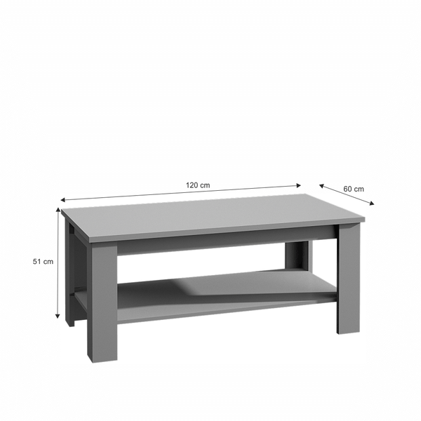 Konferenčný stolík, sivá, PROVANCE ST2