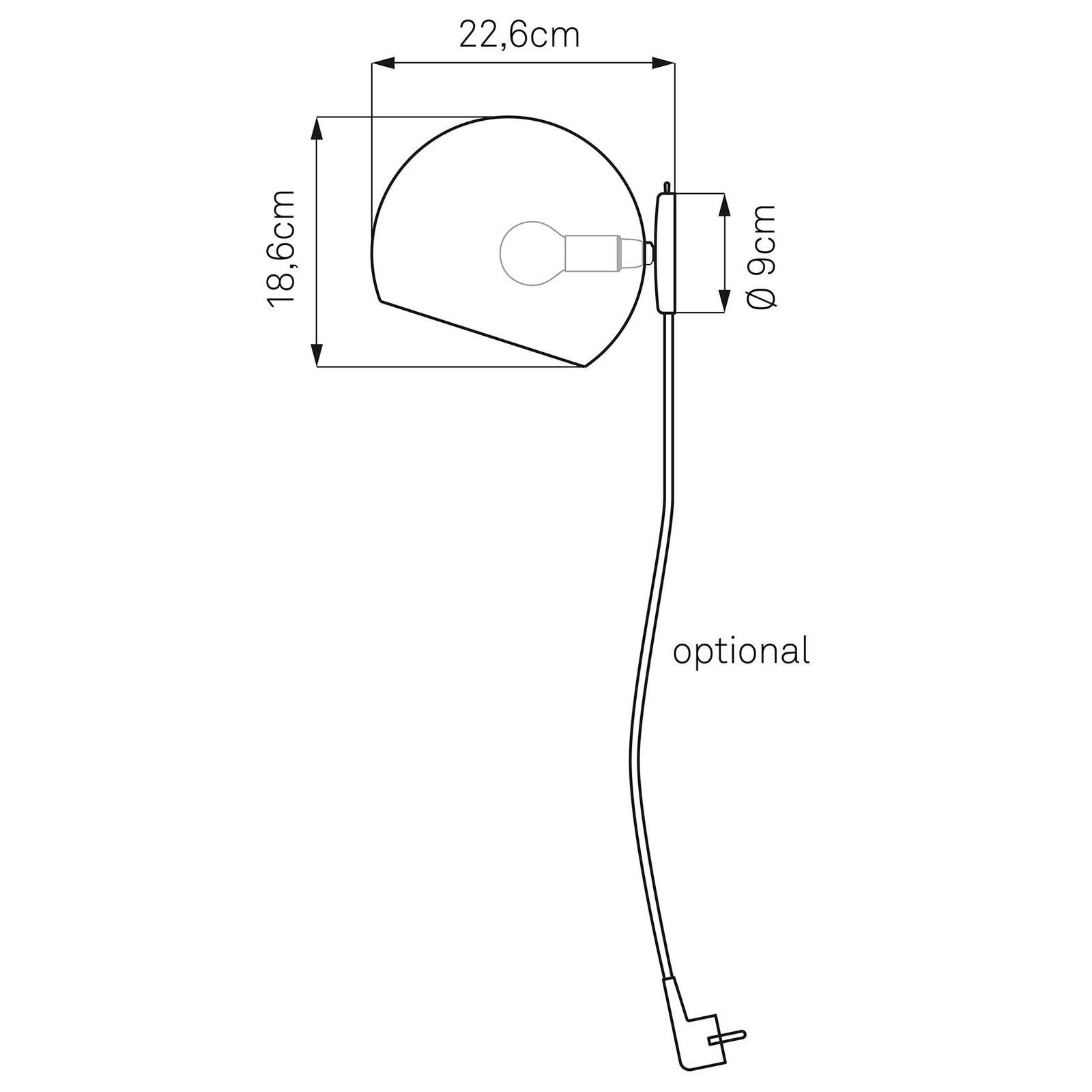 NYTA Nyta Tilt Globe Wall Short, kábel červený, biely, Obývacia izba / jedáleň, hliník, E14, 46W, L: 20 cm, K: 18.6cm