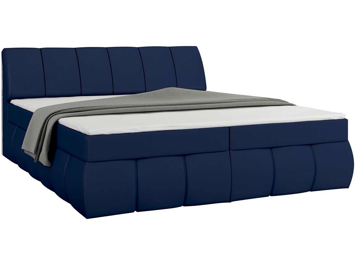 Čalúnená manželská posteľ s úložným priestorom Vareso 160 - modrá (Soft 09)