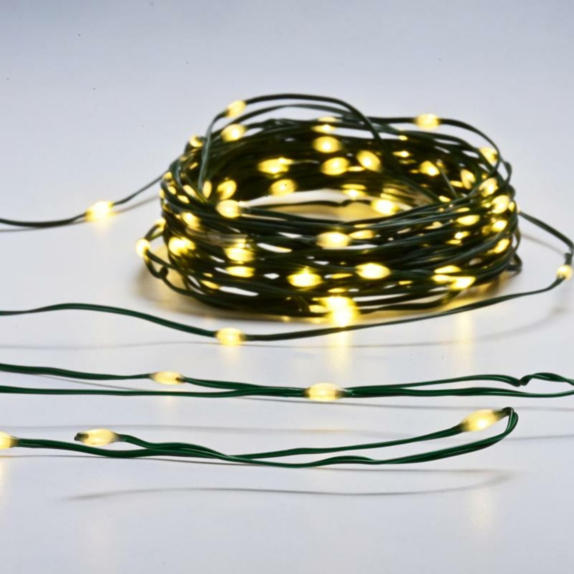 ACA Lighting SKIN LINE 300 LED řetěz WW 220-240V 8 programů IP44 délka 30m 2m zelený kabel X0430012262