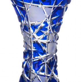 Krištáľová váza Mars, farba modrá, výška 155 mm
