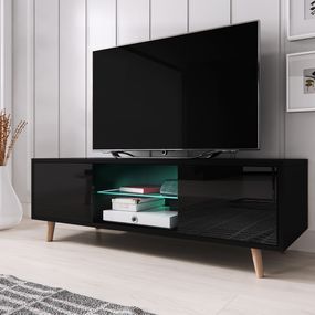 TV stolík/skrinka Sweden 1 (čierny lesk + čierna matná)