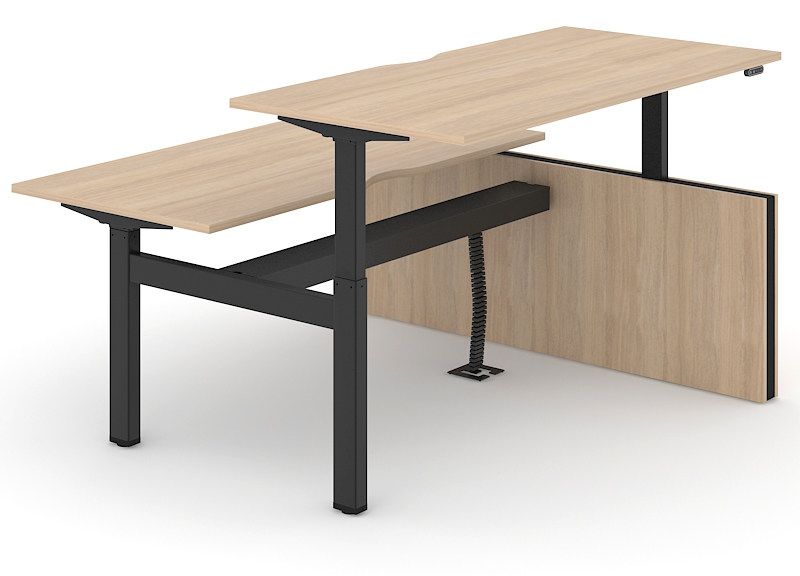 NARBUTAS - Elektricky nastaviteľný dvojmiestny stôl MOTION 180x168 - 3 segmentová podnož