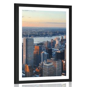 Plagát s paspartou panoráma mesta New York - 60x90 black