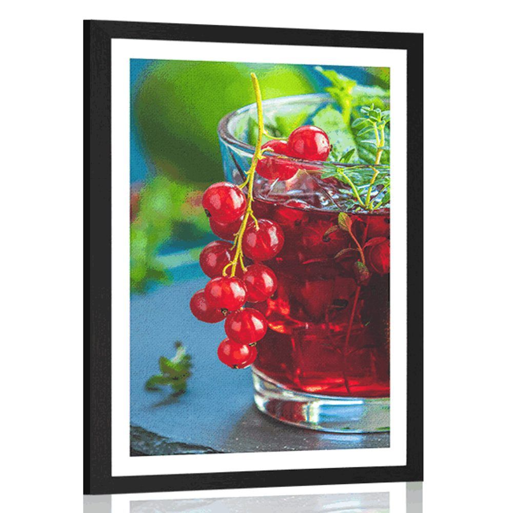 Plagát s paspartou červený koktail - 60x90 silver