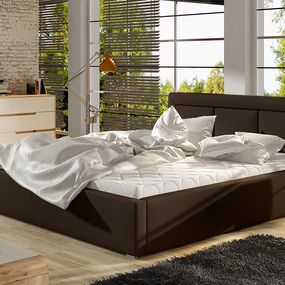 Čalúnená manželská posteľ s roštom Branco UP 160 - tmavohnedá (Soft 66)