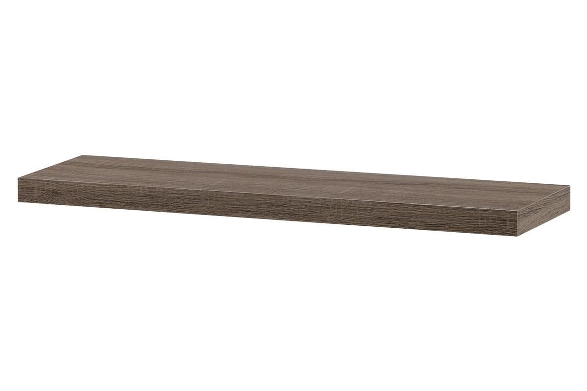 Autronic -  Polička nástenná 90 cm, MDF, 3D dekor dubsonoma dark, baleno v ochranej fólii - P-013 SON