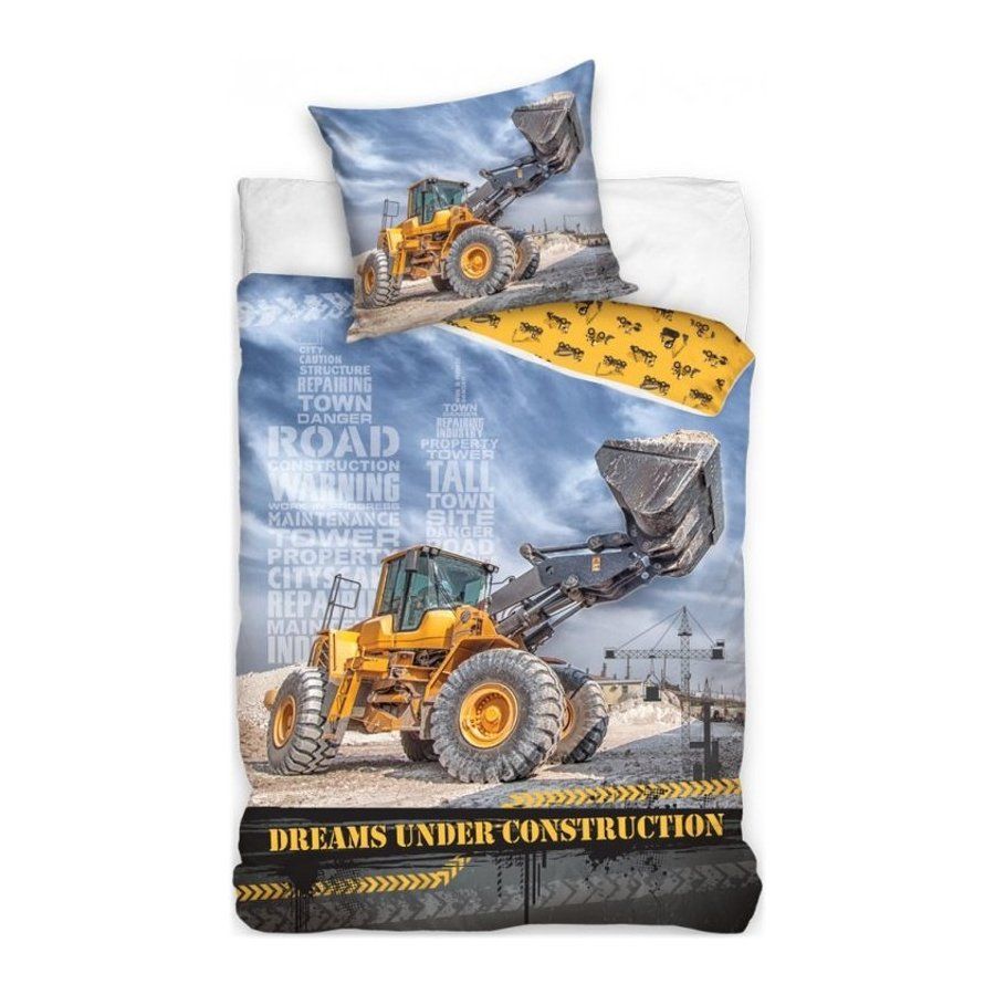 BedTex · Bavlnené posteľné obliečky Buldozér - 100% bavlna Renforcé - 70 x 90 cm + 140 x 200 cm