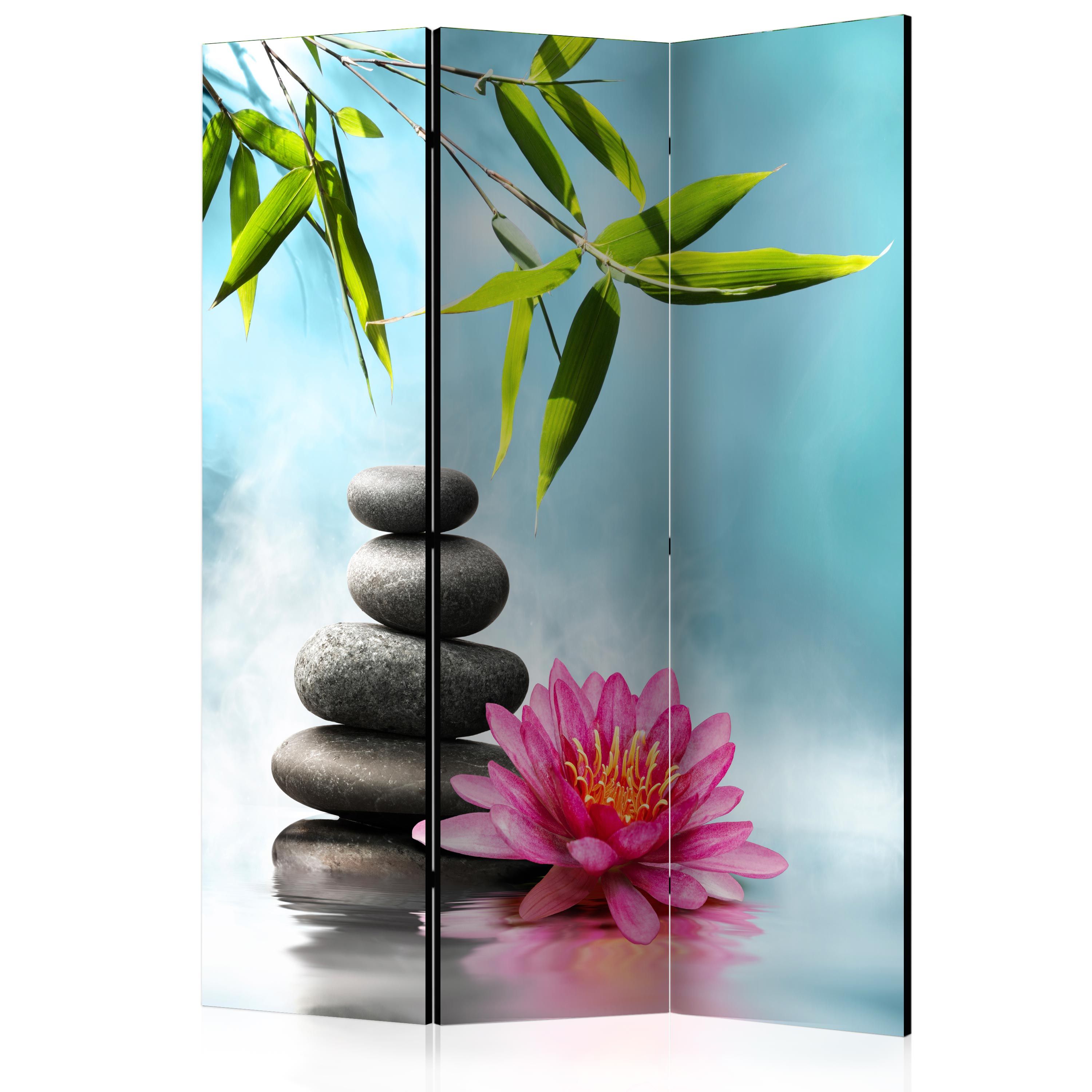 Artgeist Paraván - Water Lily and Zen Stones [Room Dividers]
