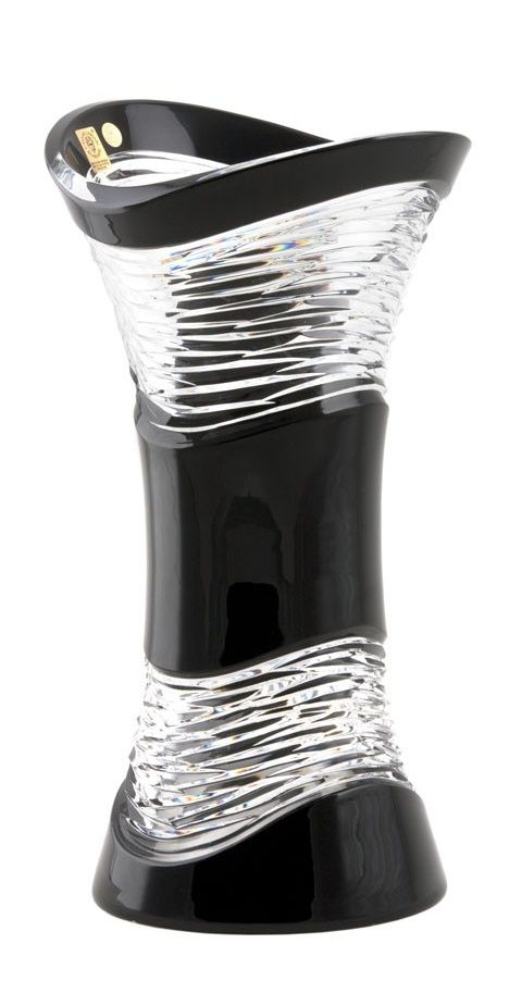 Krištáľová váza Poem, farba čierna, výška 305 mm