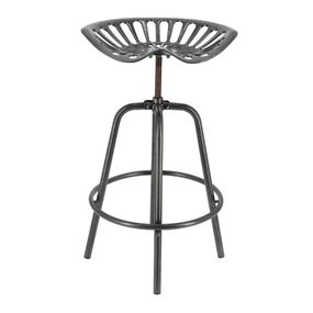 Sivá kovová záhradná barová stolička Traktor – Esschert Design