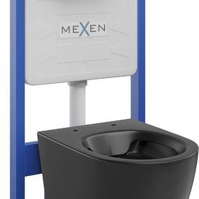 MEXEN/S - WC predstenová inštalačná sada Fenix Slim s misou WC Lena, čierna mat 6103322XX85