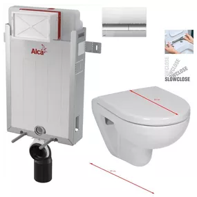 ALCADRAIN Renovmodul - predstenový inštalačný systém s chrómovým tlačidlom M1721 + WC JIKA LYRA PLUS 49 + SEDADLO duraplastu SLOWCLOSE AM115/1000 M1721 LY4