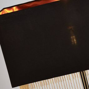 Searchlight Stojaca lampa Fringe s textilným tienidlom, Obývacia izba / jedáleň, oceľ, plast, textil, E27, 60W, P: 45 cm, L: 22.5 cm, K: 147.5cm