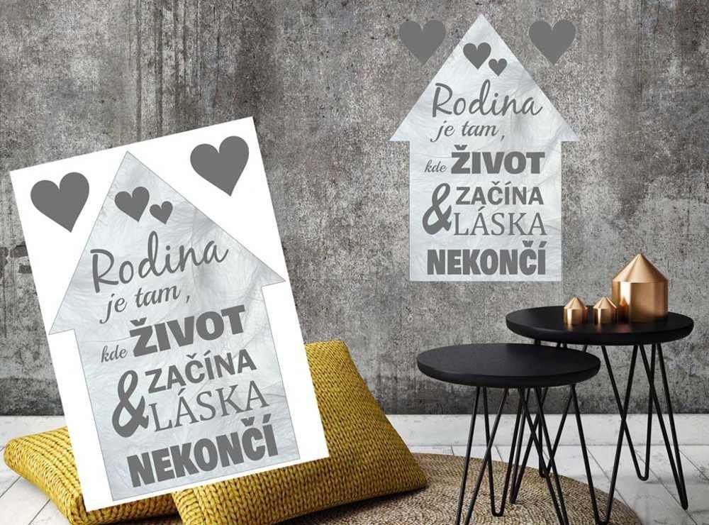 Dekoračné nálepky na stenu citát o rodine - 50x70