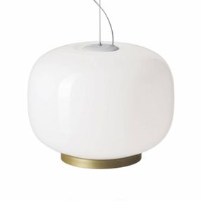 Foscarini Chouchin Reverse 1 MyLight zlatá/biela, Kuchyňa, fúkané sklo, E27, 21W, K: 31cm