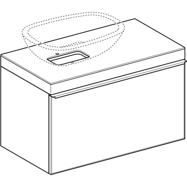 Geberit Citterio - Skrinka pod umývadlo 560 mm na dosku, lesklá sivohnedá/béžový dub 500.560.JI.1