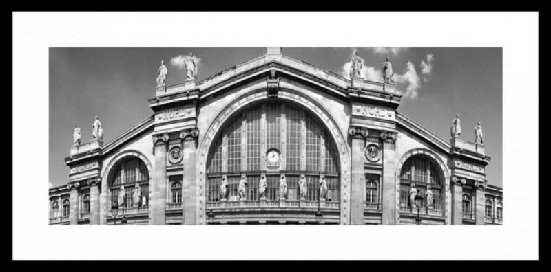 Rámovaný obraz Gare du Nord 80x40 cm, čiernobiely