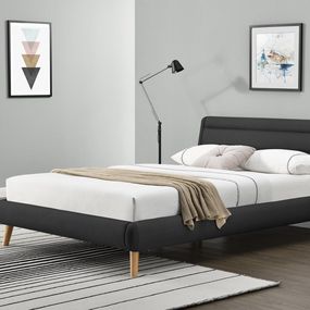 Manželská posteľ 160 cm Elanda (čierna) (s roštom)