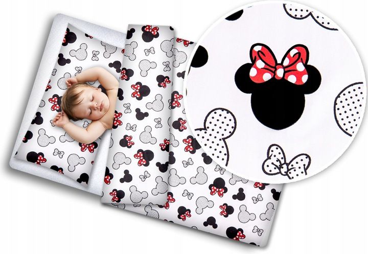 Detské bavlnené obliečky do postieľky 135x100 cm BABYMAM PREMIUM - Myška Minnie