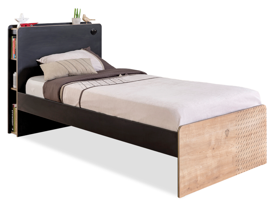 ČILEK - Študentská posteľ BLACK vrátane matraca 100x200 cm