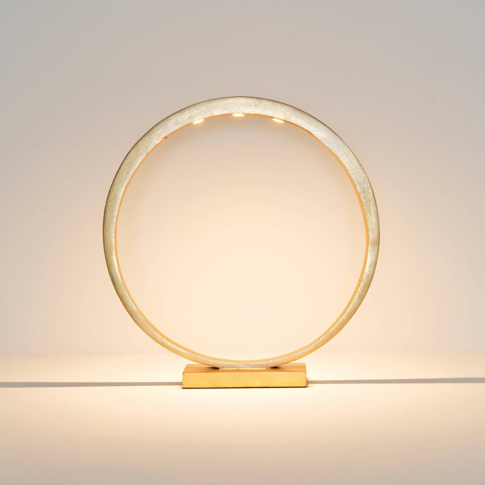 Holländer Stolová LED lampa Asterisco kruhová zlatá stmievač, Obývacia izba / jedáleň, železo, 4.3W, L: 50 cm, K: 52cm