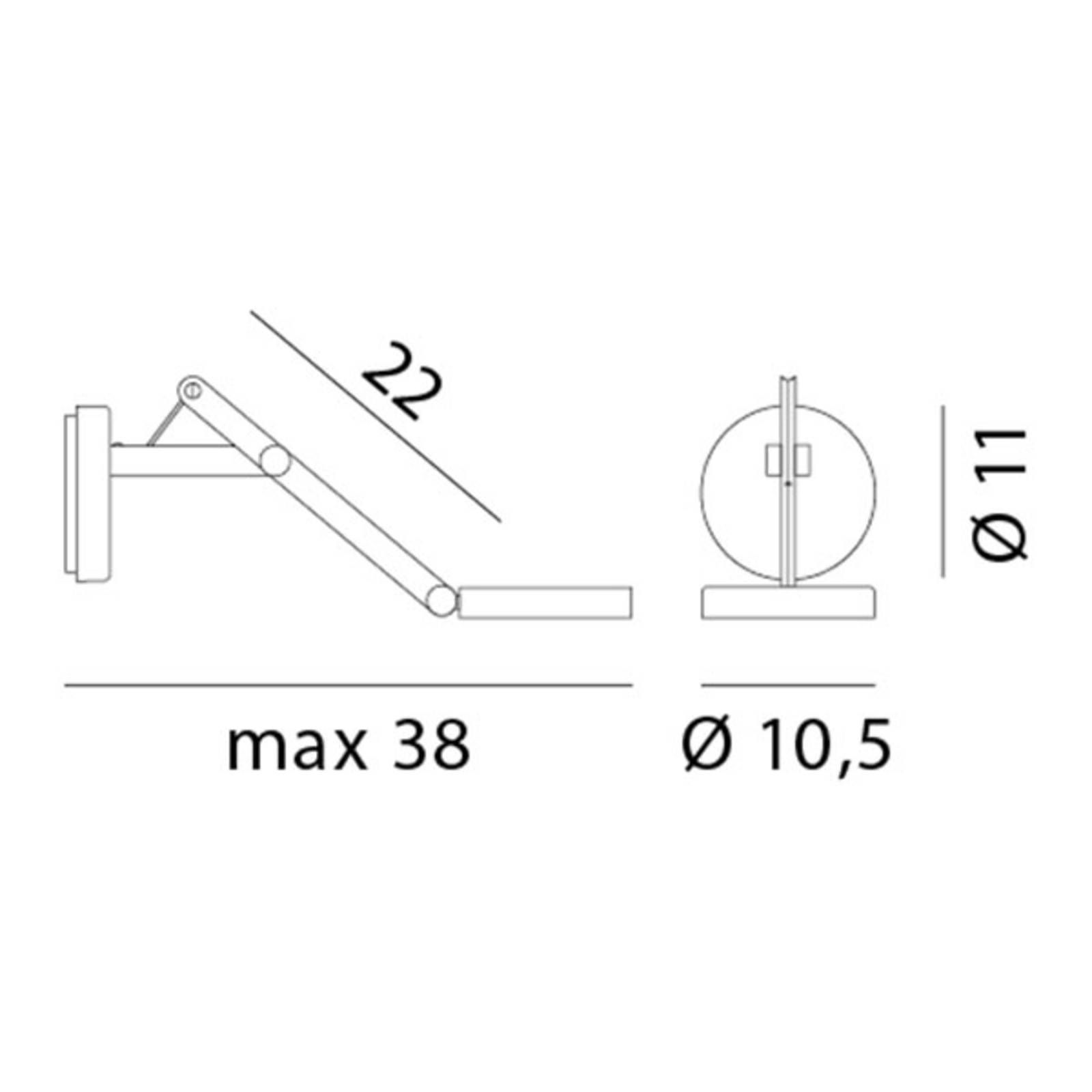 Rotaliana String W0 DTW nástenné svietidlo čierna, Obývacia izba / jedáleň, hliník, polykarbonát, textil, 9W