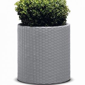 Kvetináč Keter Cylinder L Silver Grey