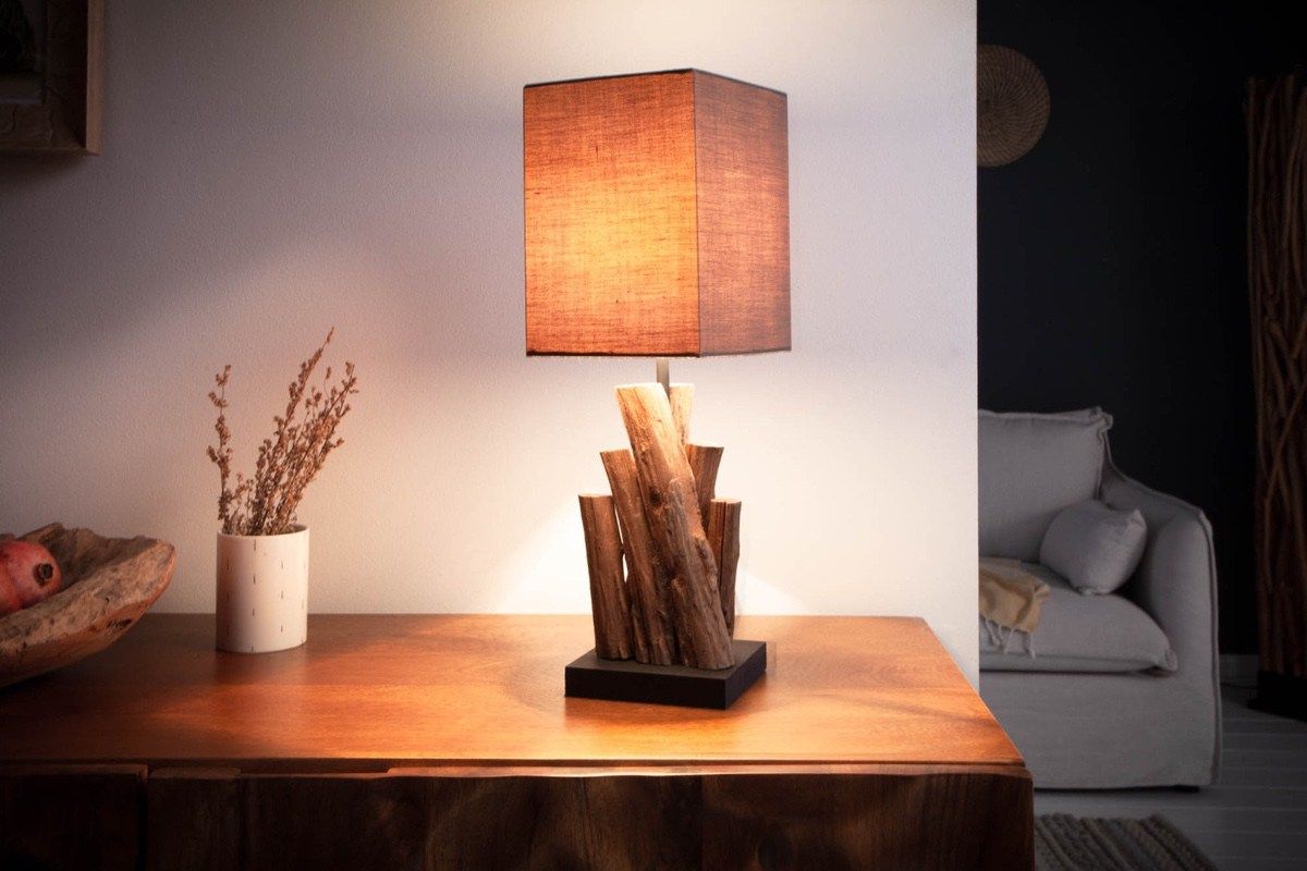 LuxD 24202 Set 2ks - dizajnová stolná lampa Desmond 45 cm hnedá - ironwood