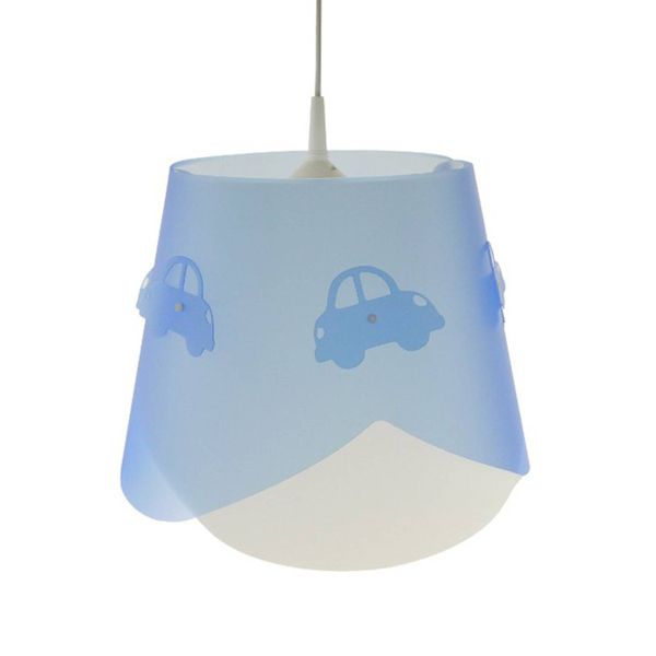 Niermann Standby Modrá závesná lampa Piet s motívom auta, Detská izba, plast, E27, 60W, K: 34cm