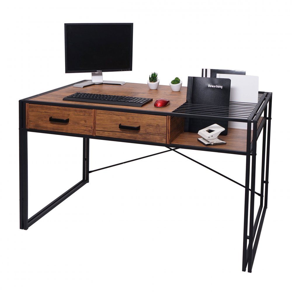 Písací stôl s úložným priestorom HWC-H91 Hnedá