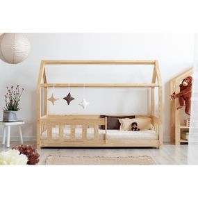 Domčeková detská posteľ z borovicového dreva 90x190 cm Mila MBP - Adeko