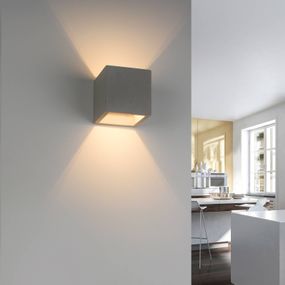 Paul Neuhaus Eton nástenné svetlo z betónu hranaté, Obývacia izba / jedáleň, betón, G9, 25W, L: 11.5 cm, K: 11.5cm
