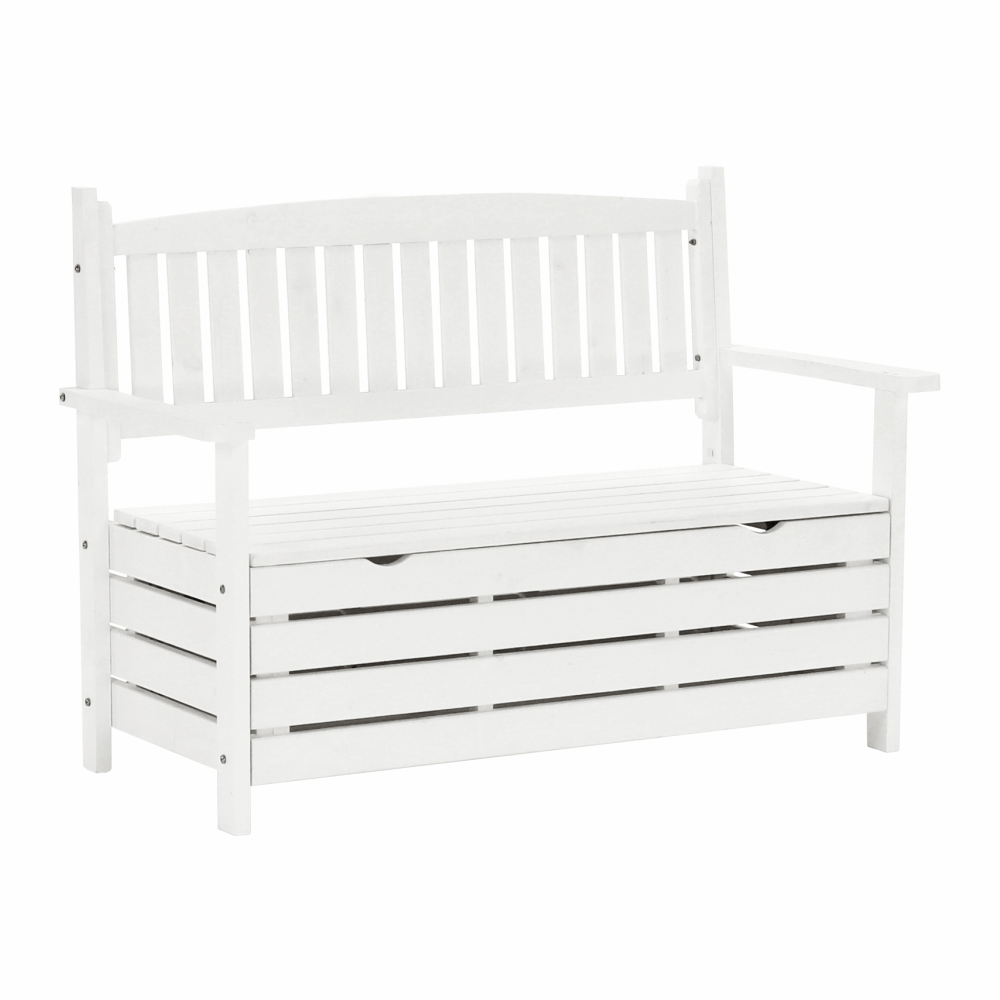 KONDELA Záhradná lavička, biela, 123,5 cm, DILKA