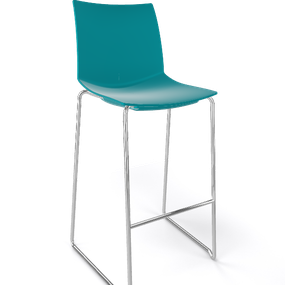 GABER - Barová stolička KANVAS ST 76 - vysoká, tyrkysová/chróm