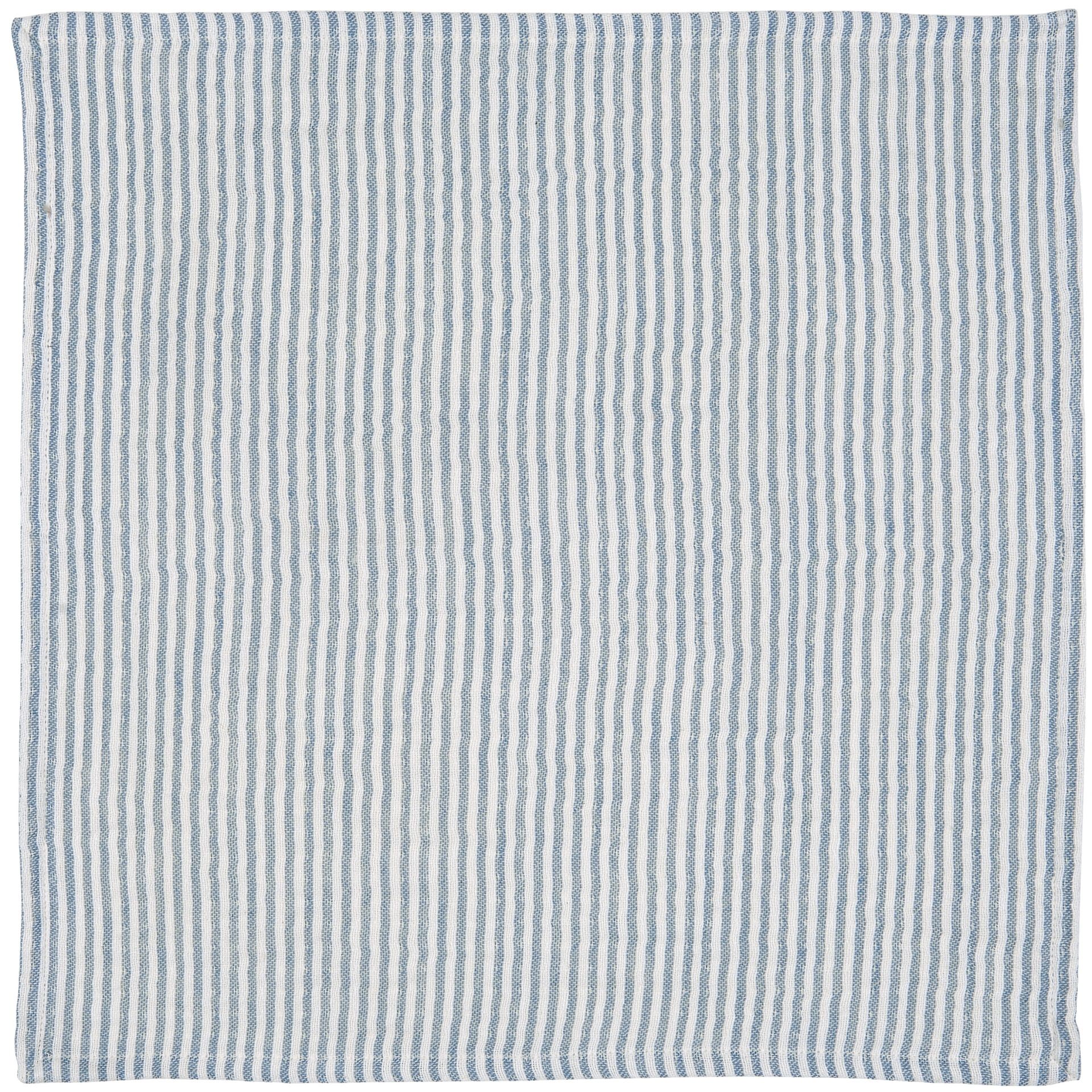 IB LAURSEN Bavlnený obrúsok Blue Stripes Double Weaving