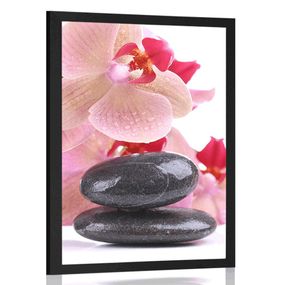 Plagát SPA kamene a orchidea - 40x60 silver