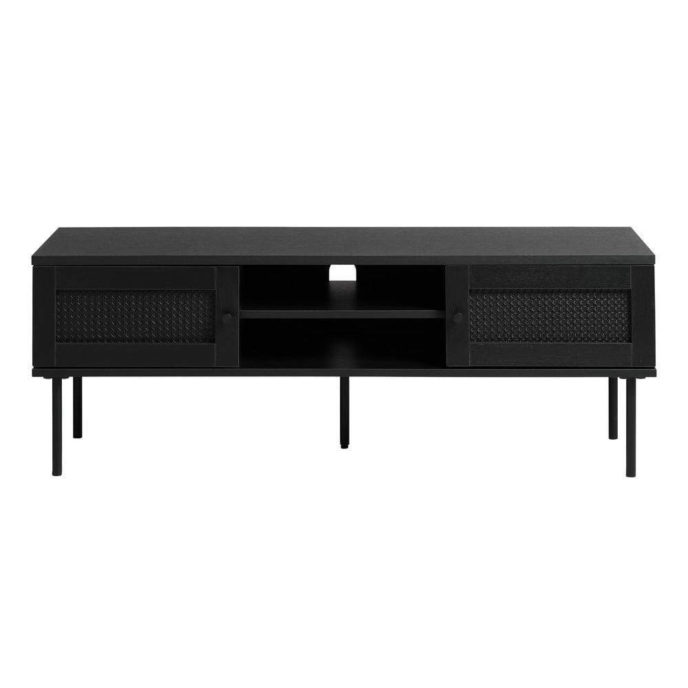 Čierny TV stolík v dekore duba 120x43 cm Pensacola – Unique Furniture