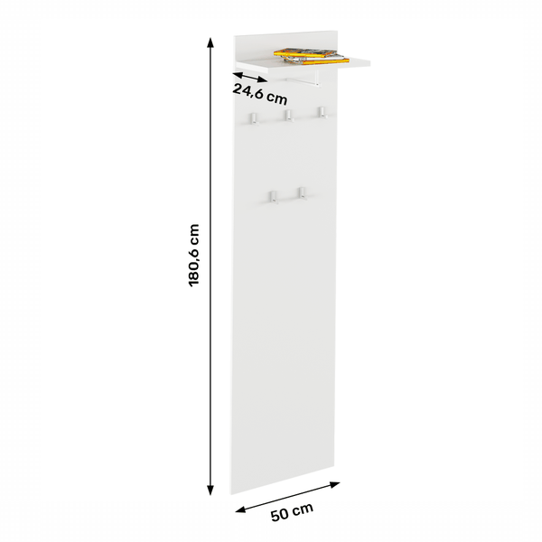 Vešiakový panel, biela, RIOMA TYP 19