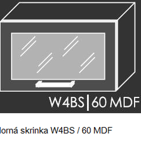 ArtExt Kuchynská linka Quantum Kuchyňa: Horná skrinka W4BS/60 MDF - drevený rám v striebornom morení / (ŠxVxH) 60 x 36 x 30 - 32,5 cm