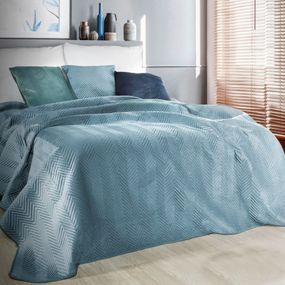 DomTextilu Luxusný dekoračný prehoz na posteľ modrej farby Šírka: 200 cm | Dĺžka: 220 cm 27504-152886