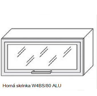 ArtExt Kuchynská linka Quantum Kuchyňa: Horná skrinka W4BS/80 ALU - hliníkový rám skrinky / (ŠxVxH) 80 x 36 x 30 -32,5 cm