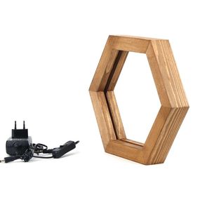 Stolná LED lampa Hexagon hnedá