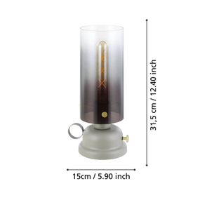 EGLO Stolová lampa Gargrave v dizajne olejovej lampy, Obývacia izba / jedáleň, obarené sklo, oceľ, E27, 40W, K: 31.5cm
